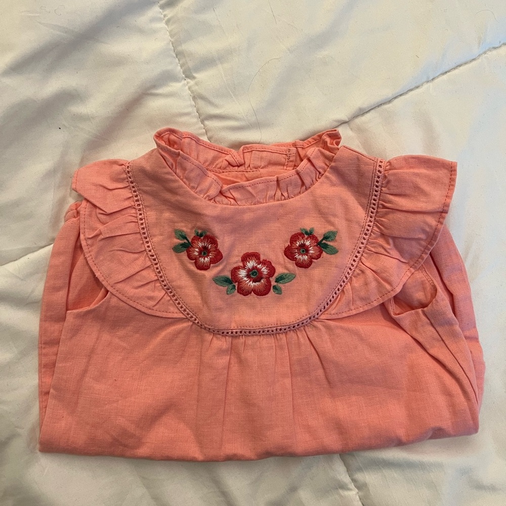 Janie and Jack Pink Top with Floral Design